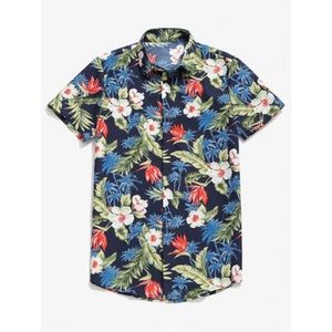 Tropical Plant Flower Palm Tree Print Hawaii Shirt